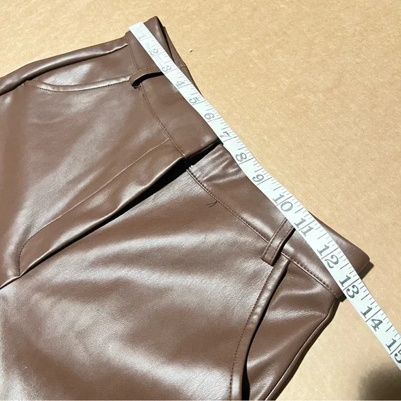 Meshki faux leather Pants, chocolate brown, highwaisted, bootcut size S, NWOT - Picture 12 of 14